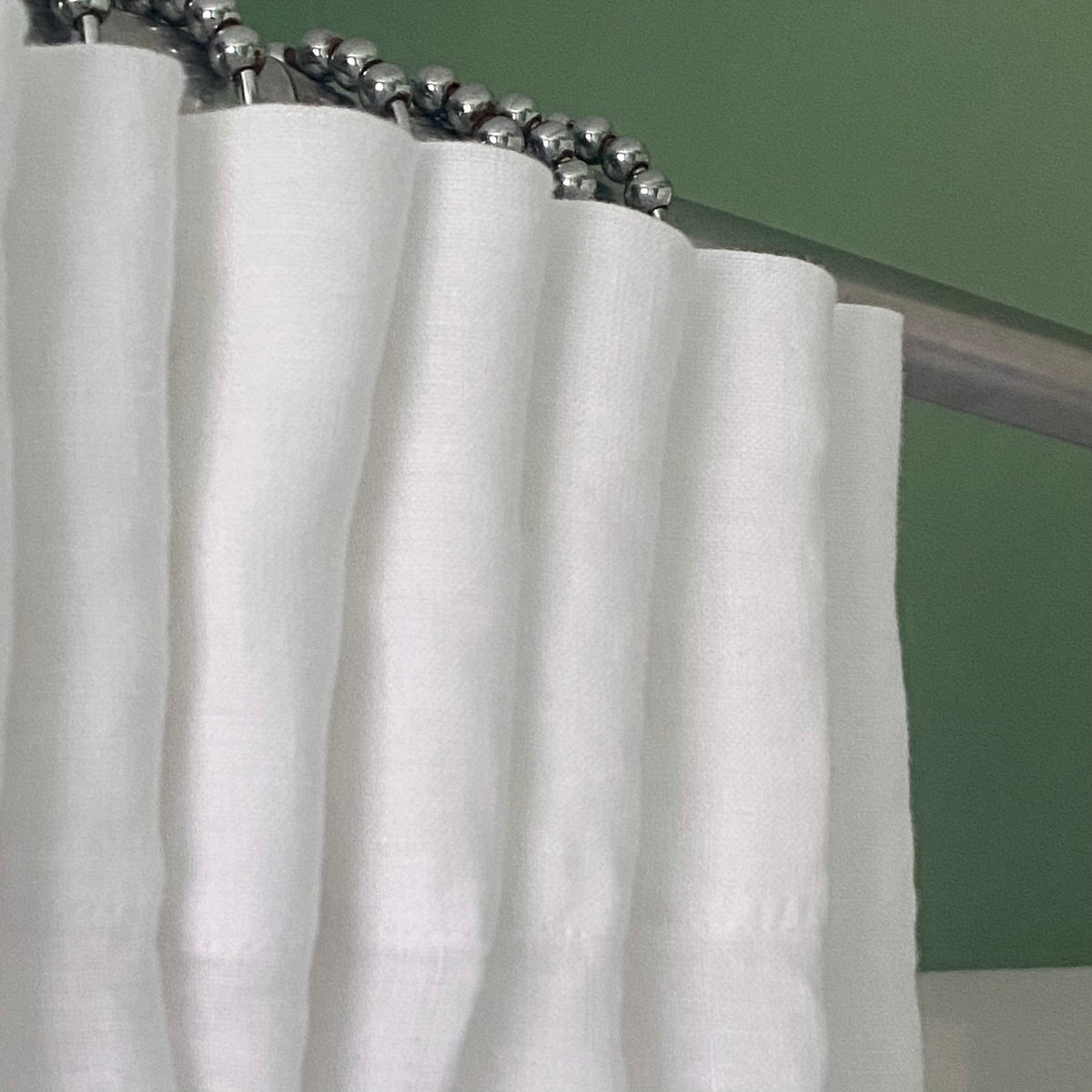 White Linen Shower Curtain